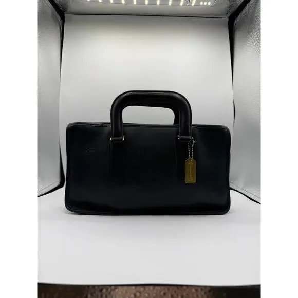 RARE NYC Vintage Coach Navy Slim Satchel Bonnie Cashin Era + Brass Tag - Picture 2 of 14